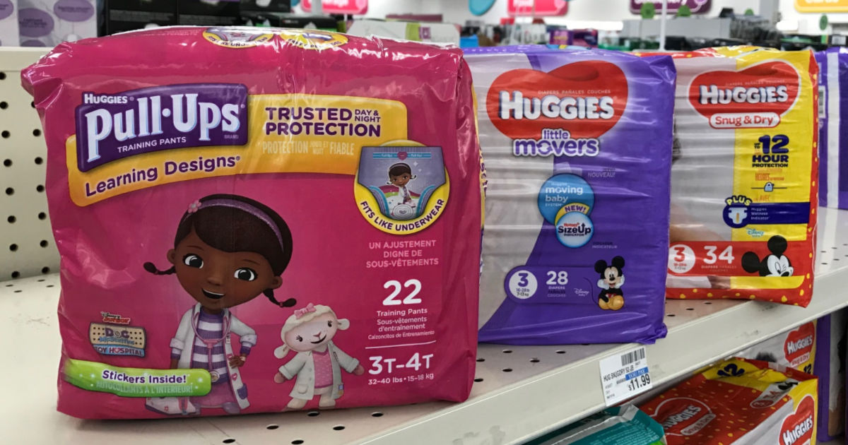 Huggies diapers on shelf 