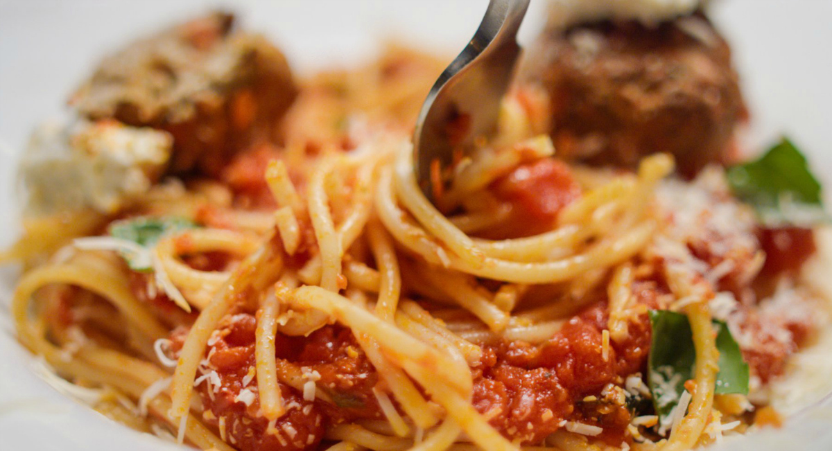 Macaroni Grill spaghetti closeup