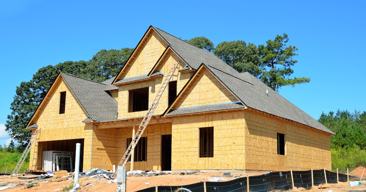 building a new house on a construction site