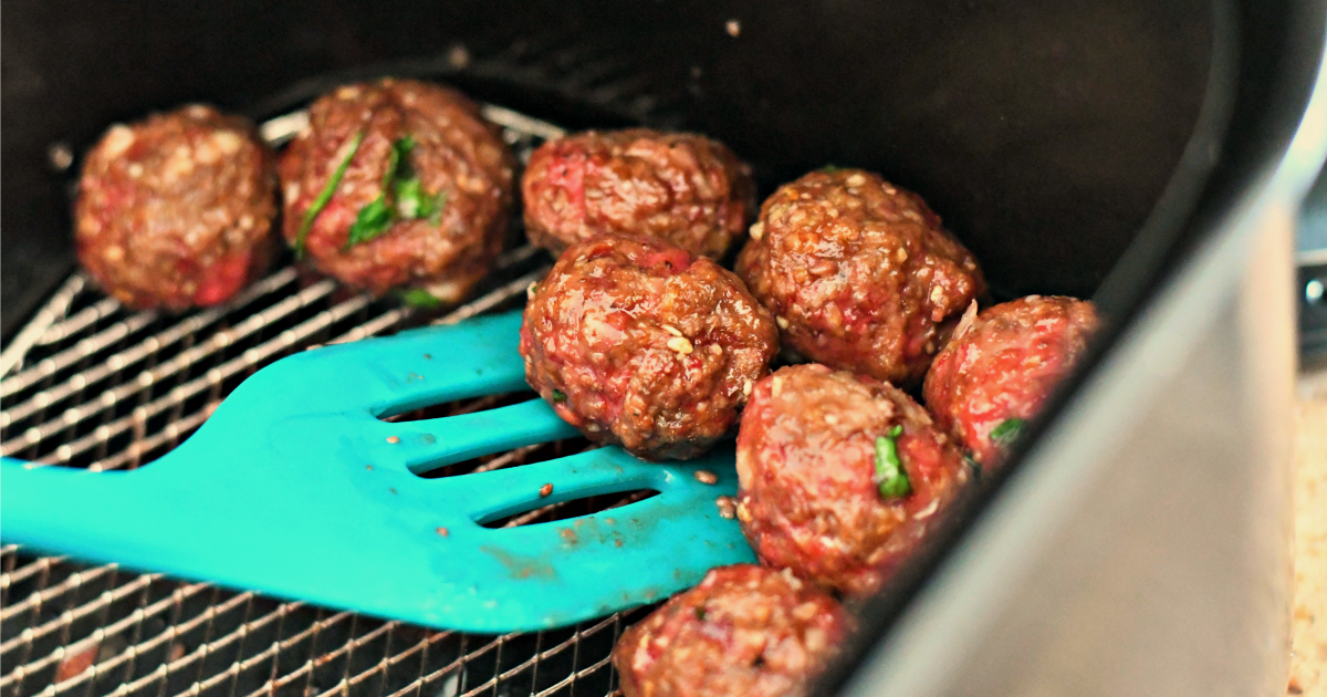 easy air fryer Parmesan meatballs in the air fryer