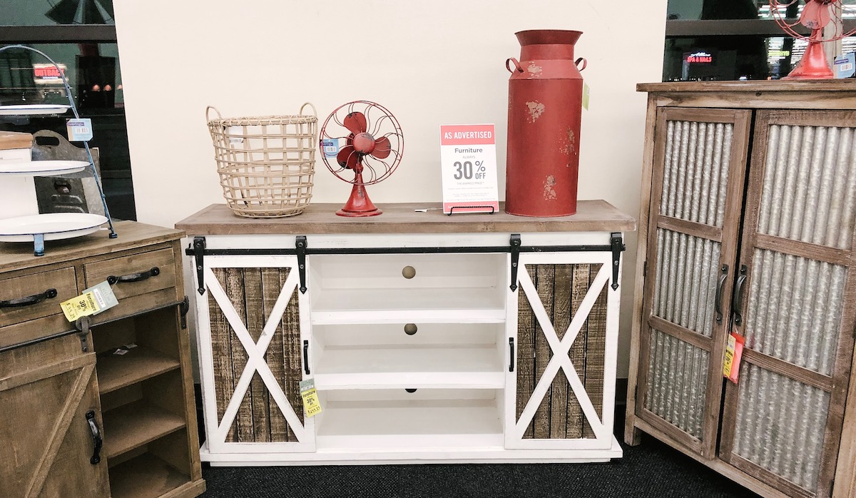 farmhouse barn door tv stand