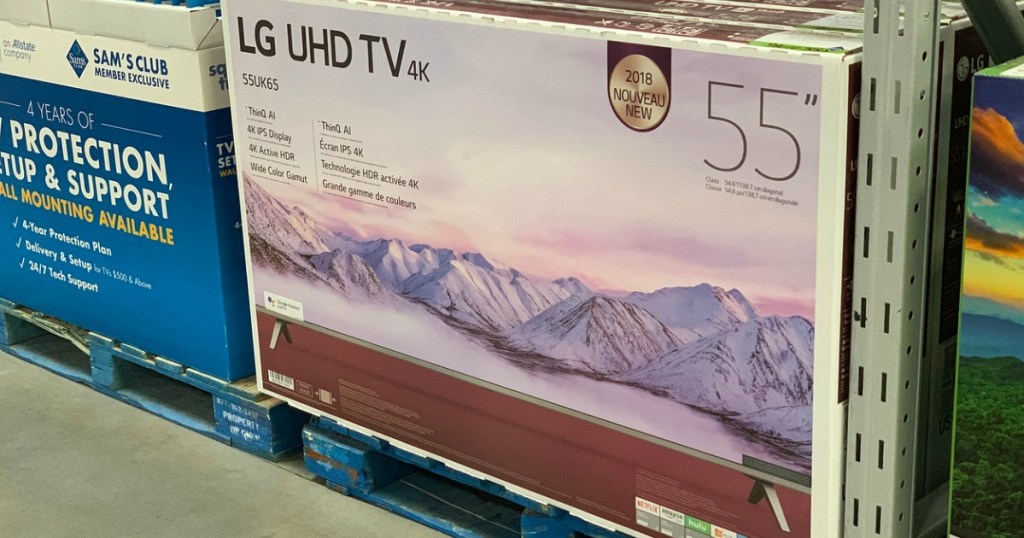 lg uhd tv on pallet at store