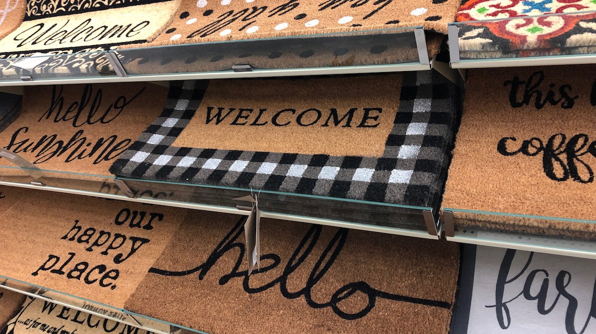 outdoor farmhouse front door mats at hobby lobby