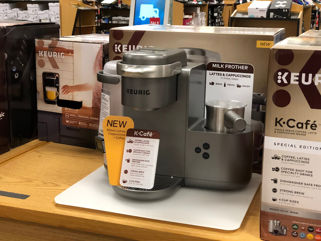 silver and grey coffee maker in store