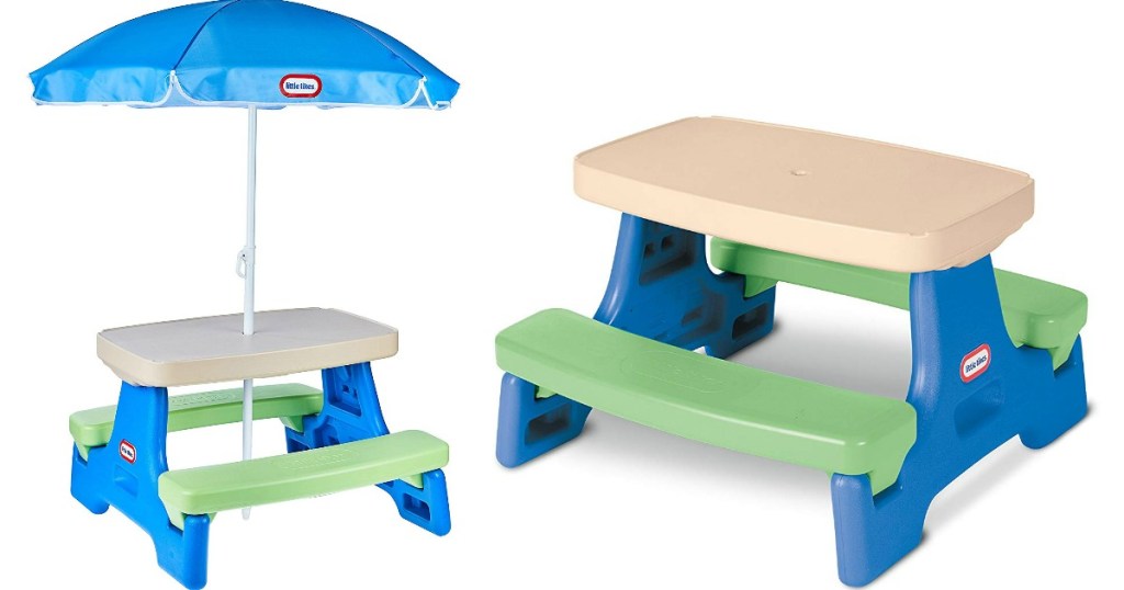 little tikes picnic table with and without umbrella