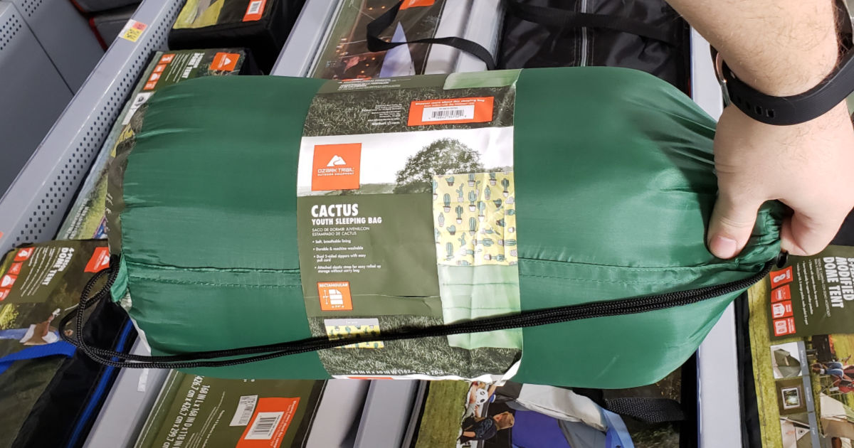 cactus print sleeping bag in carrying bag