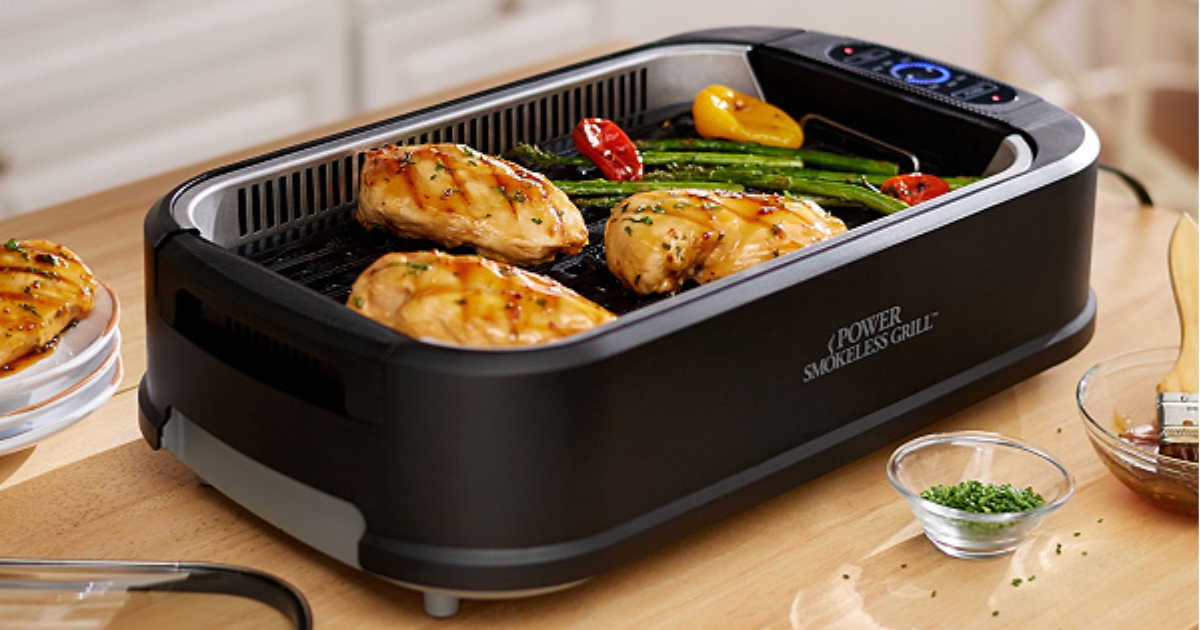 Power Smokeless indoor grill on a counter (QVC deal)