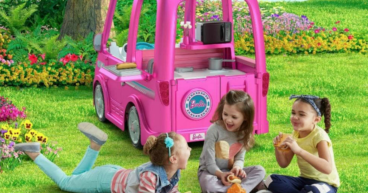 Power Wheels Barbie Camper and young girls