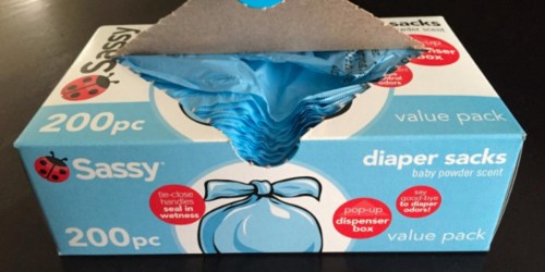 Sassy Baby Disposable Diaper Sacks 200 Count Box Only $4.41