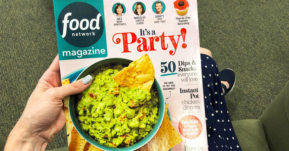 woman holding food network magazine