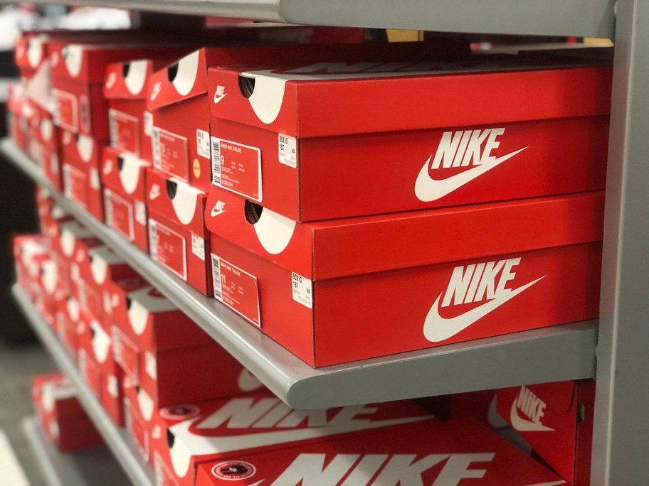 Nike Shoe Boxes in a store