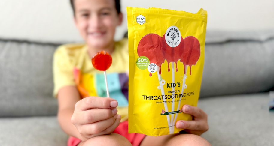 Beekeeper’s Naturals Kids Lollipops Only $6 Shipped on Amazon | Soothes Throats & Boosts Immunity