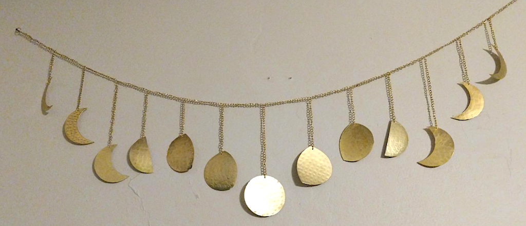 handmade hammered moon wall decor 