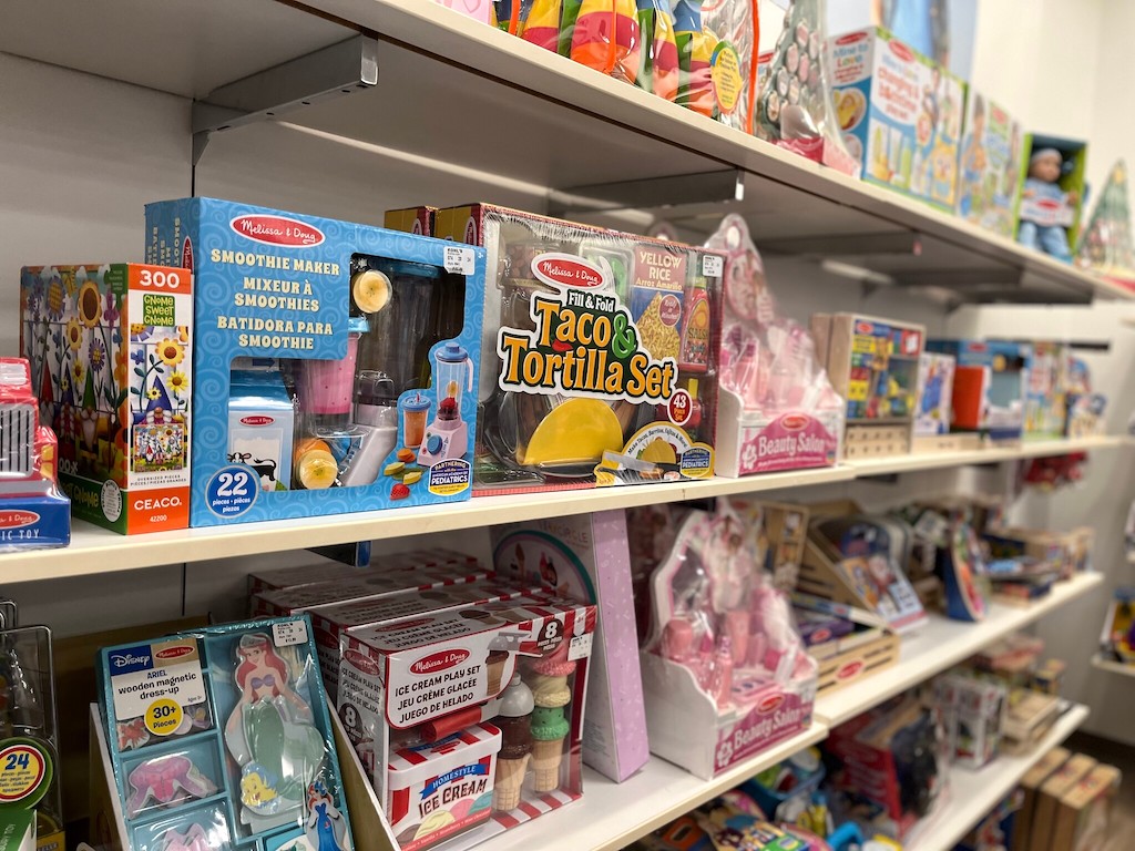 toys on shelves at Kohl's