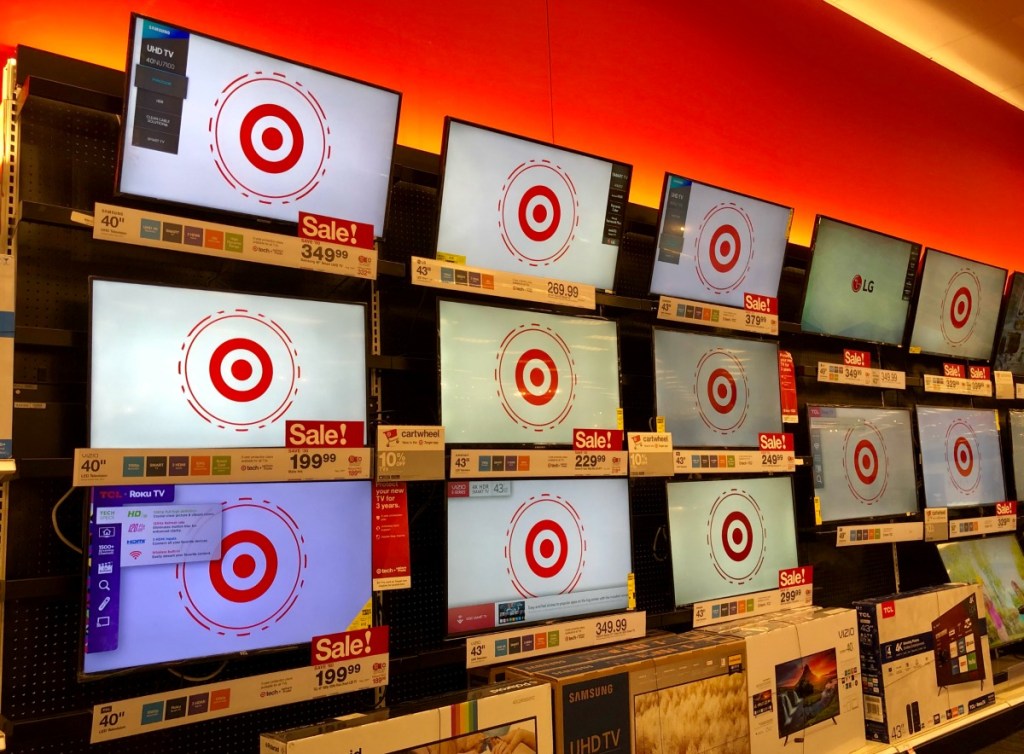 tv's on display at target