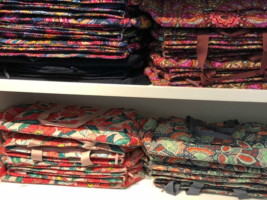 vera bradley totes on shelf