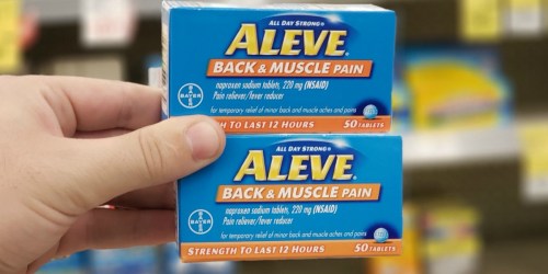 $7 Worth of New Aleve Coupons = Back & Muscle Pain Reliever 50-Count Tablets Just $1.84 Each at Walgreens