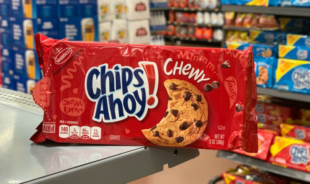 Chips Ahoy cookies on shelf