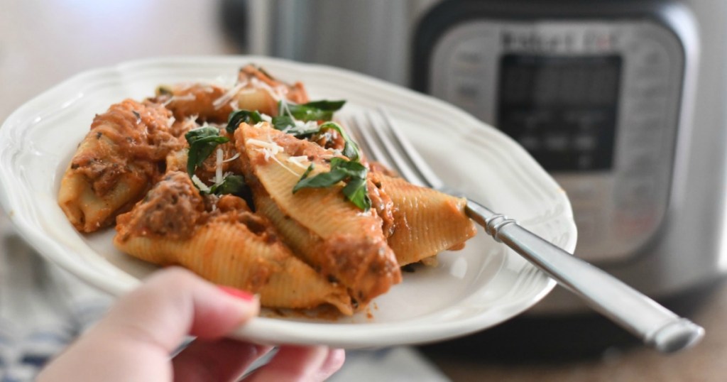 Instant Pot Stuffed Shells with Meat Sauce Recipe