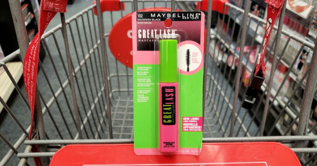 Maybelline Great Lash mascara in a CVS cart