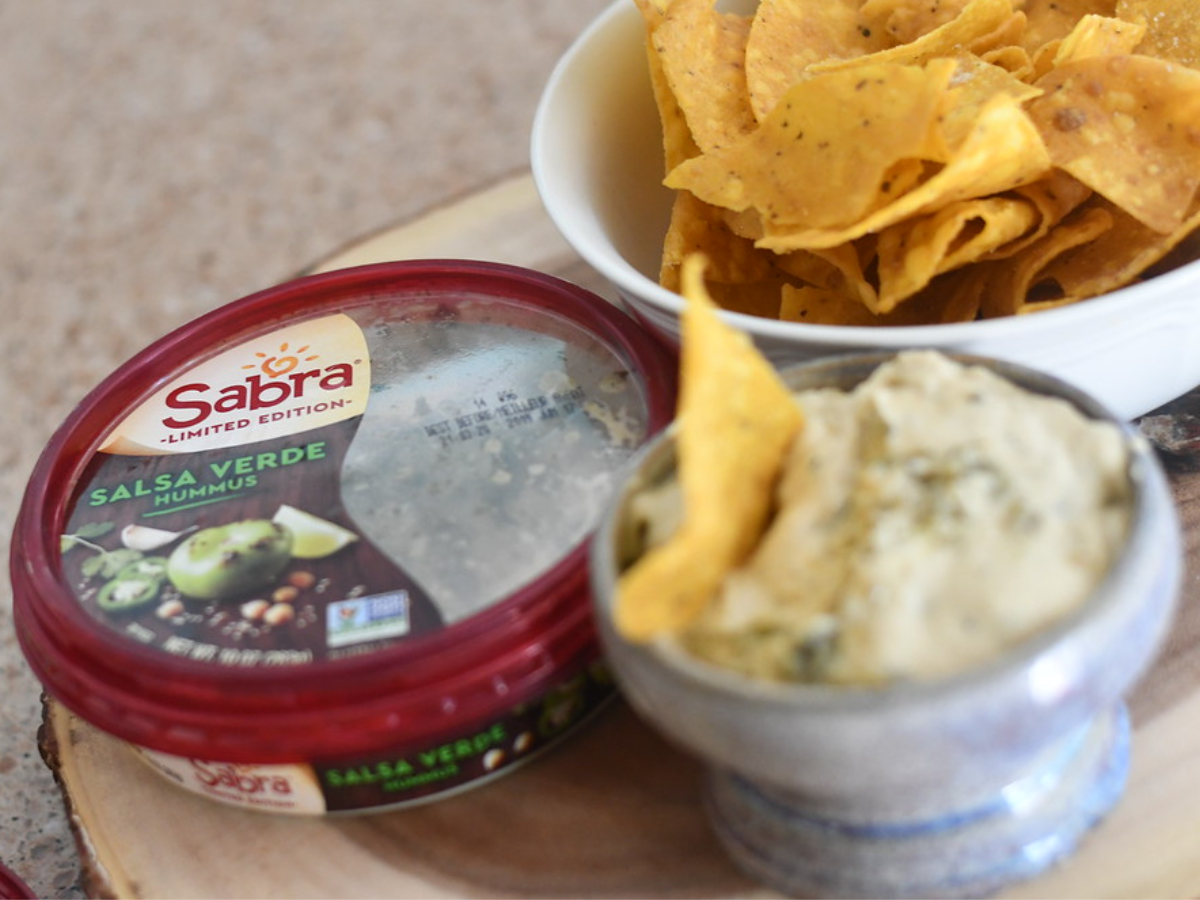 Sabra Salsa Verde Hummus with Tortilla Chips