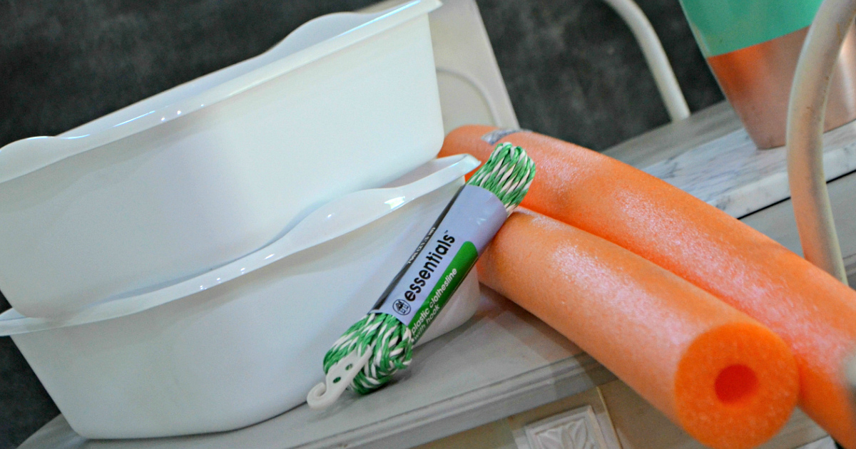 Simple Dollar Tree Hacks – pool noodles, jump rope, and dish washing tubs