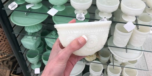 50% Off Green & White Milk Glass Decor at Hobby Lobby