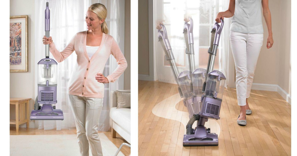 woman holding a lightweight vacuum