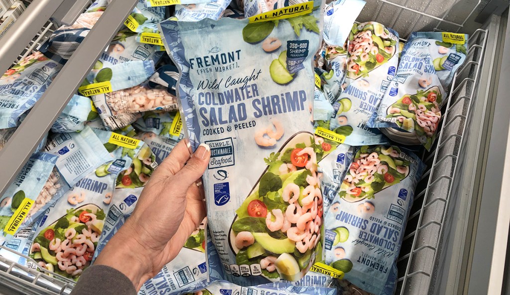 aldi food finds april 3 - fully cooked wild caught shrimp for salads