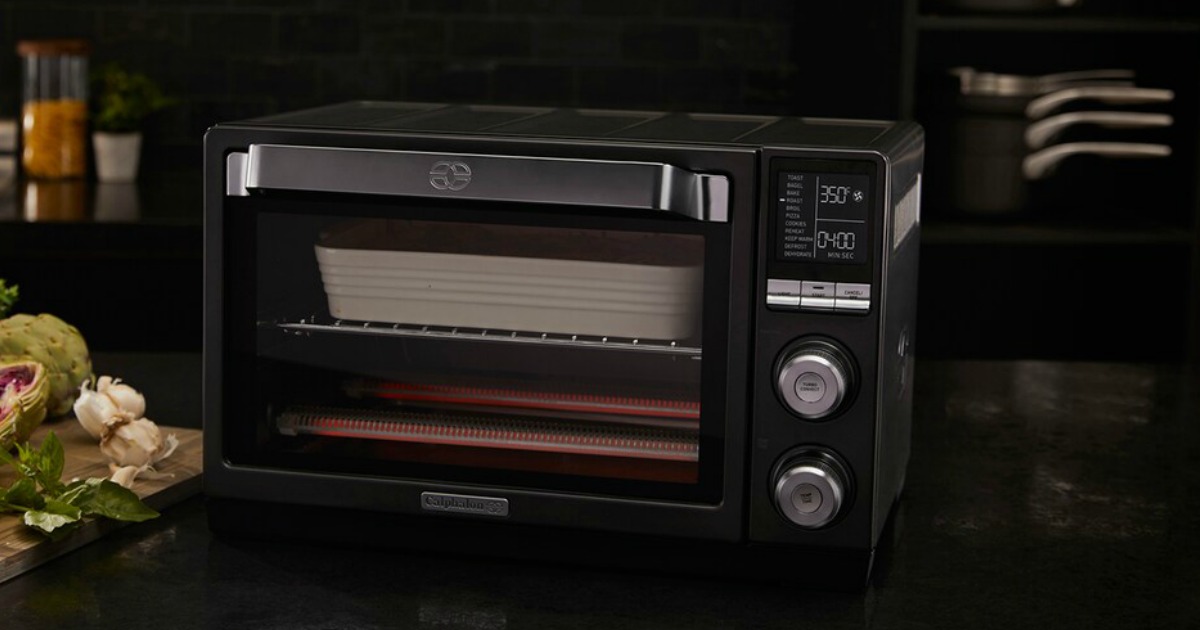 toaster oven heating up on counter top