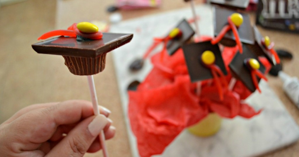 DIY Chocolate Graduation Party Caps 