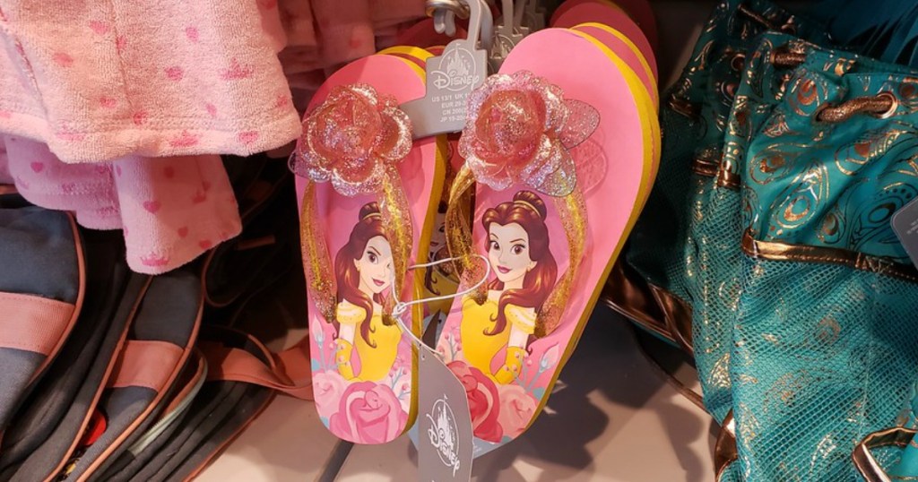 Princess Belle flip flops at Disney store