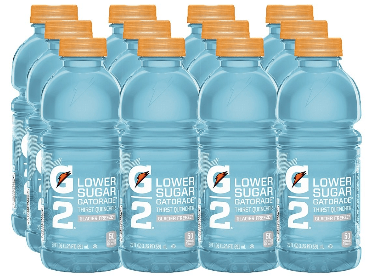 Gatorade G2 Thirst Quencher Glacier Freeze 20 oz Bottles 12 Pack stock image