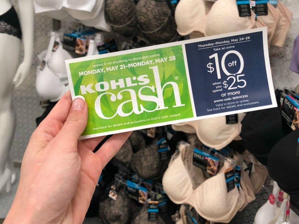 woman holding kohl's cash