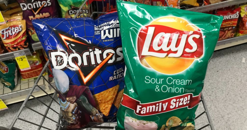 Doritos and Lay's in cart at CVS