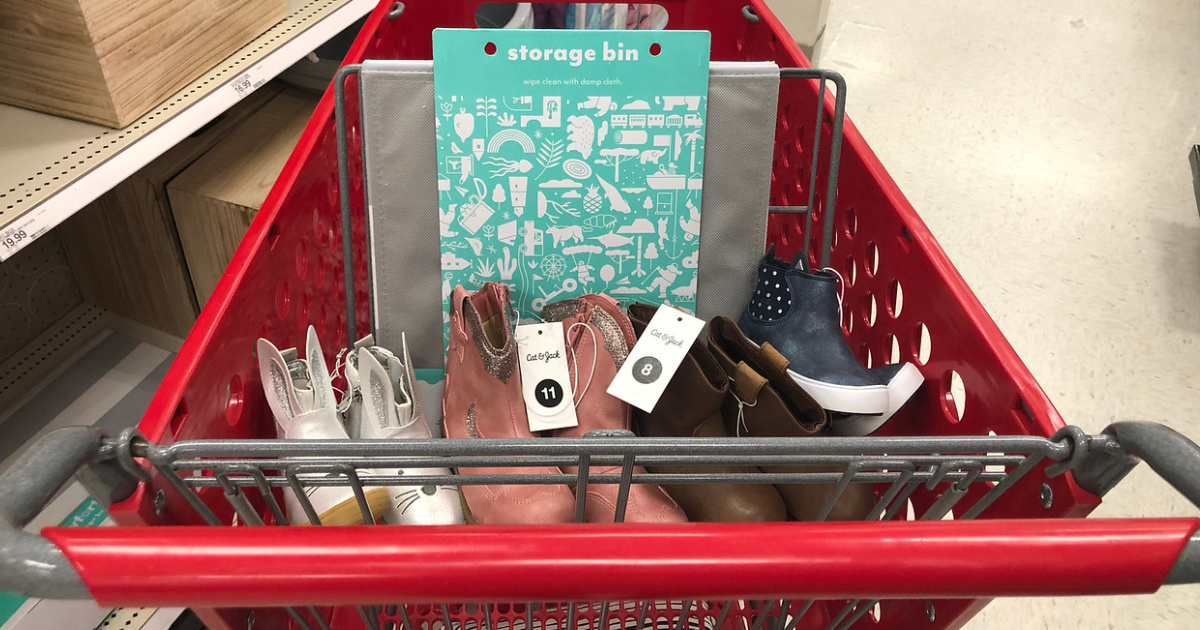 Target Shoes with storage bin in cart