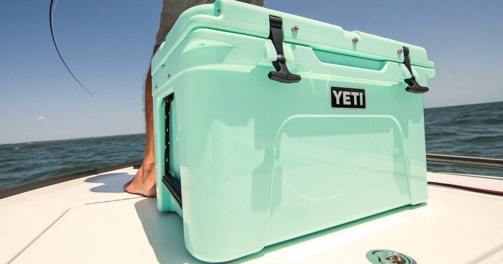 Yeti Tundra on a boat in the ocean