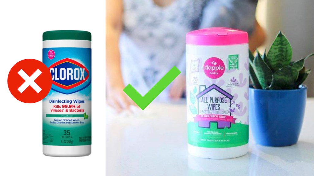 onlineparison of clorox and dapple all purpose surface wipes - natural cleaning products