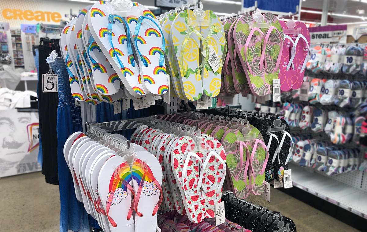 cheap flip flops — five below $3 flip flop patterns