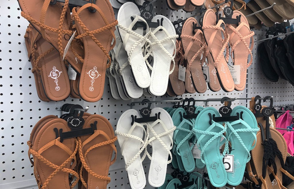 cheap flip flops — five below braided sandals selection