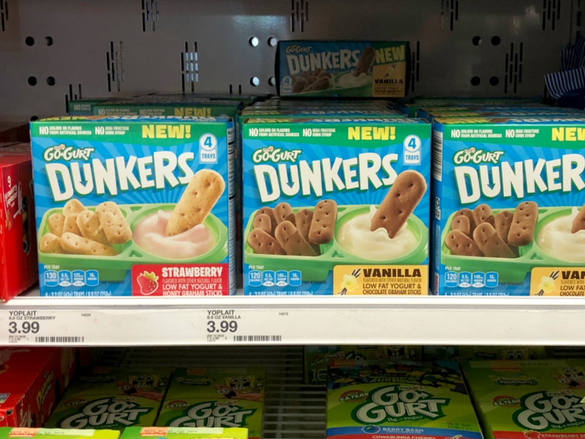 go-gurt dunkers boxes on target shelf