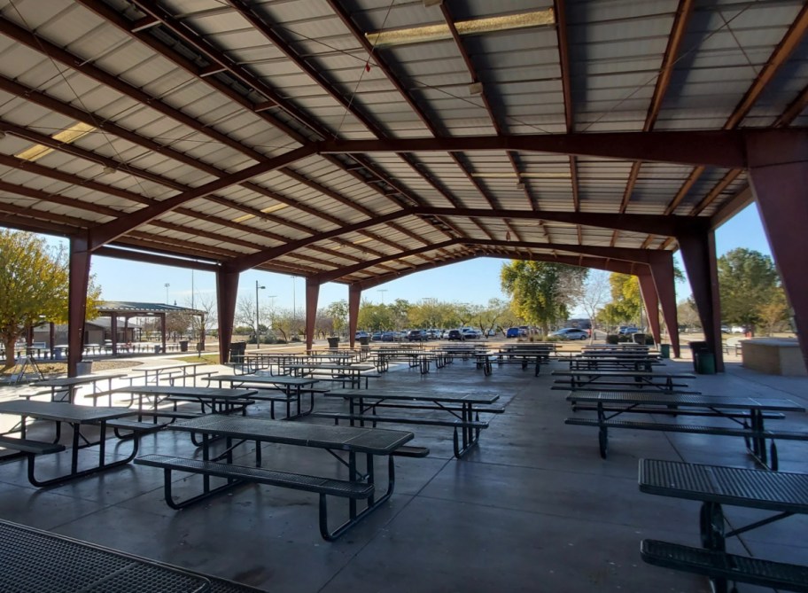 huge ramada with many tables underneath