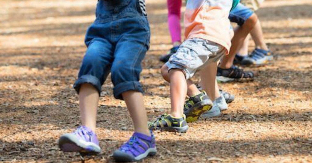 Kids playing in Keen shoes