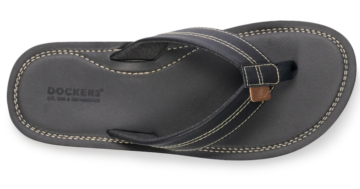 single men's dockers flip flop in black