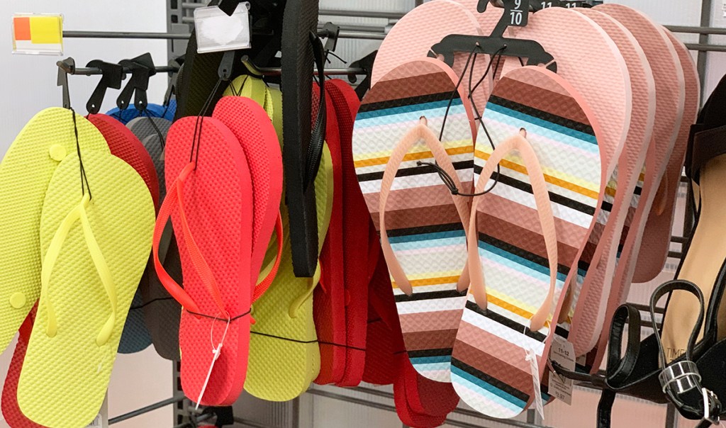 cheap flip flops – striped flip flops at walmart