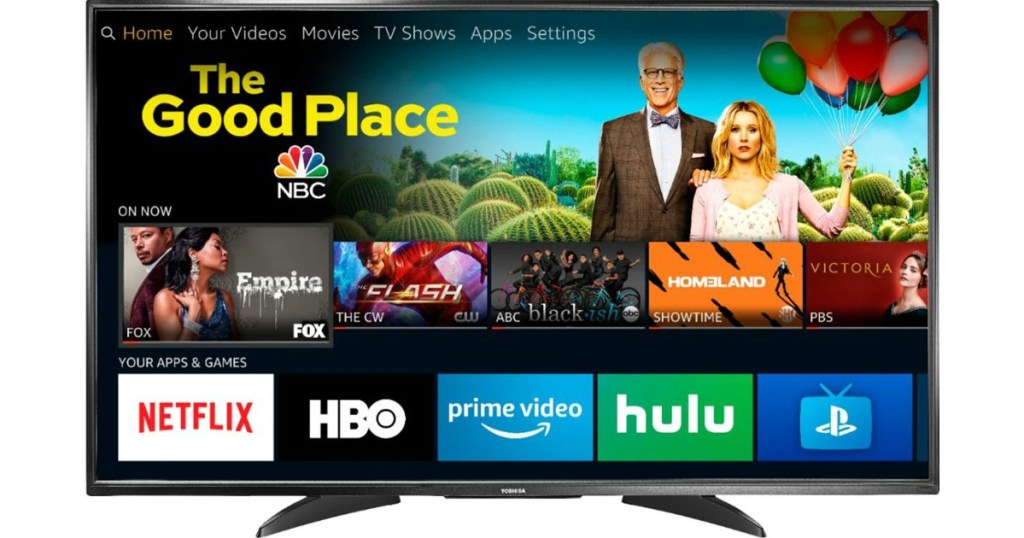 Toshiba smart tv tuned into the good place