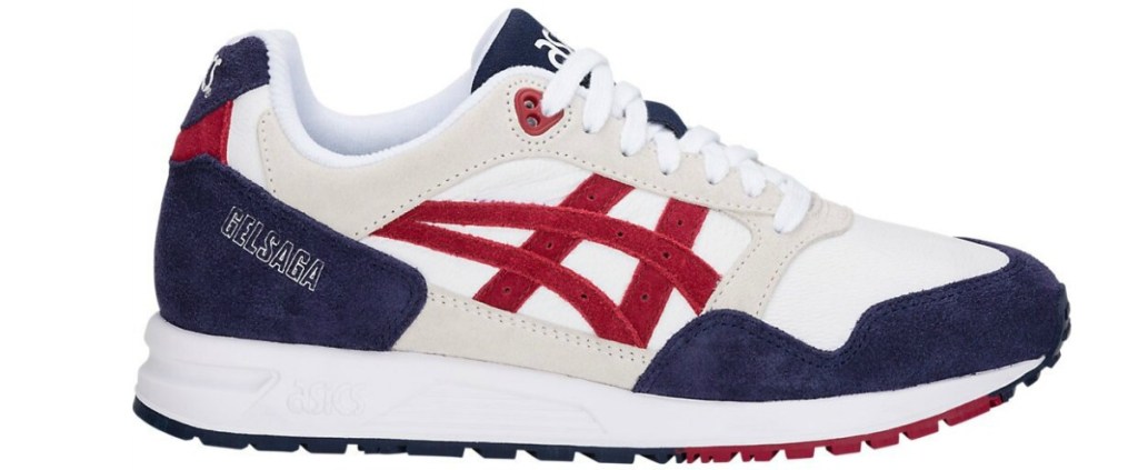 asics red white and blue shoes 