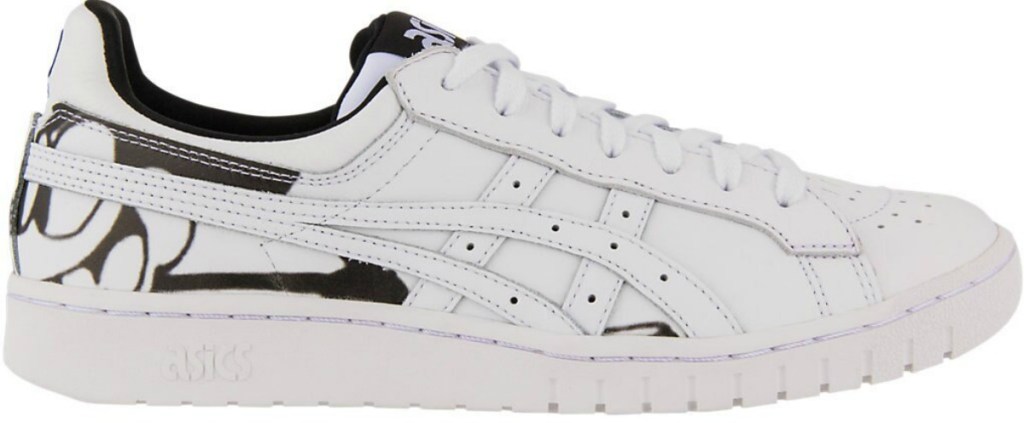 white asics with Disney character on back of shoe