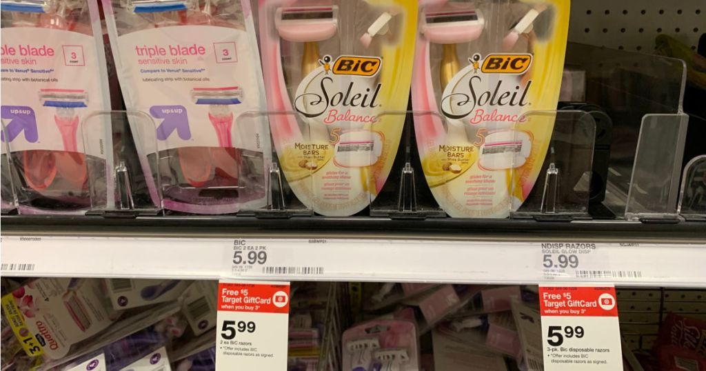 bic razors on shelf at target