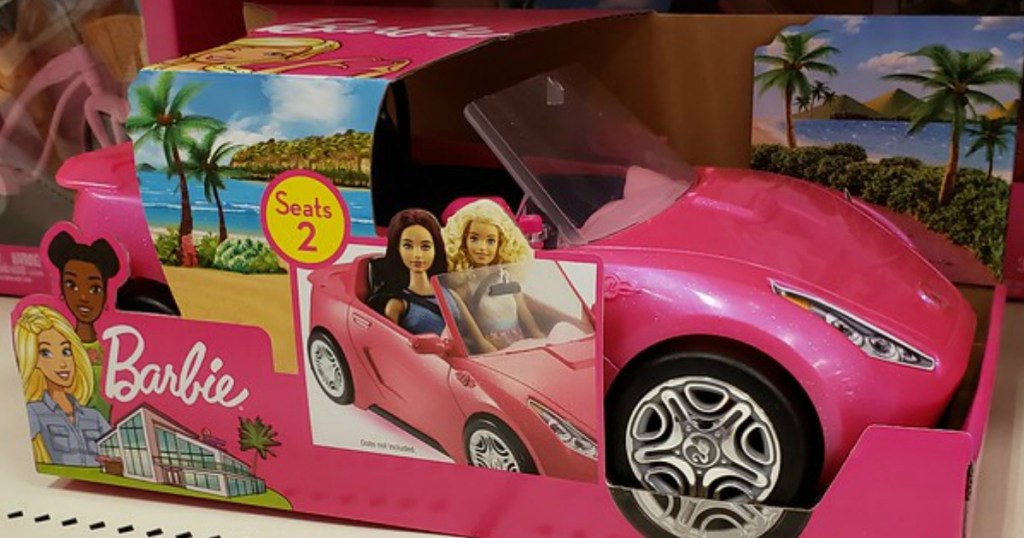 Barbie convertible on shelf